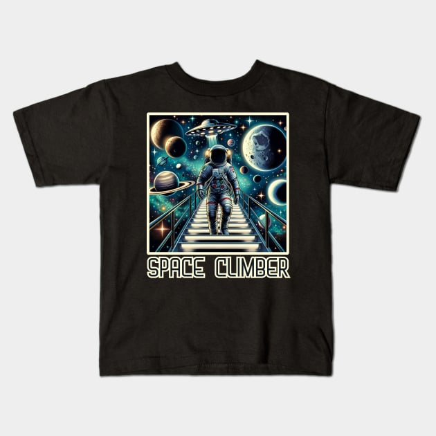 SPACE CLIMBER Kids T-Shirt by GP SHOP